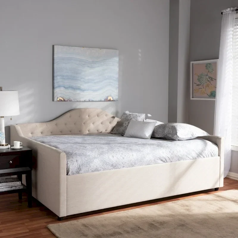 Contemporary Fabric Upholstered Daybed by