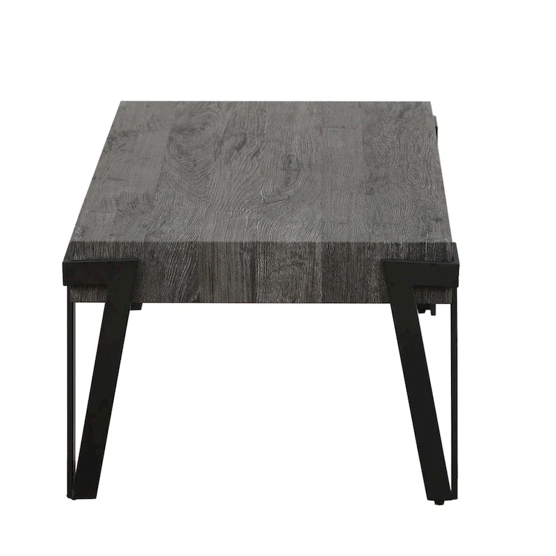 43-inch Industrial Wood and Metal Coffee Table - 17 H x 43.38 W x 24.5 D