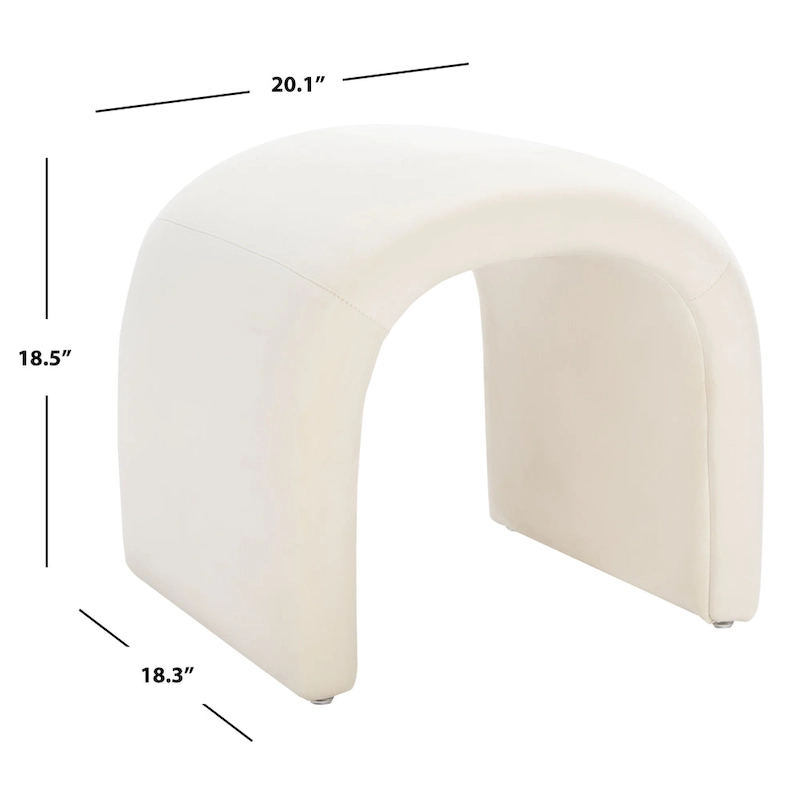 SAFAVIEH Alize Curved Waterfall Velvet Ottoman