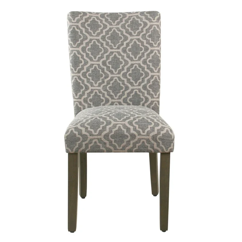 HomePop Parsons Ash Grey Geometric Dining Chair (Set of 2)