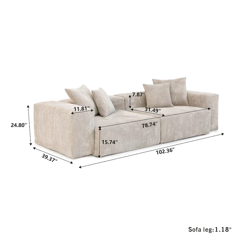 3PCS Modern Couch Set Living Room Furniture Set