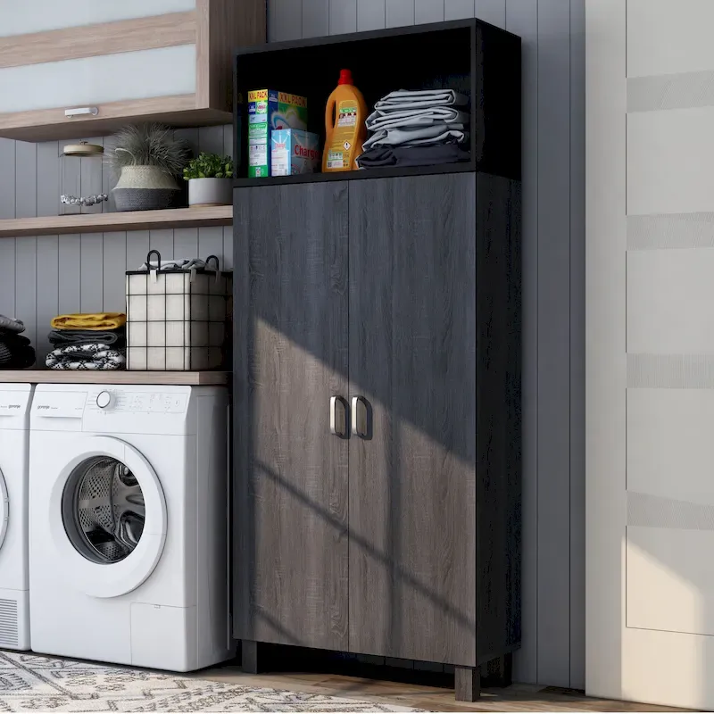 Jessica Contemporary Wood Double-Door Armoire by Furniture of America