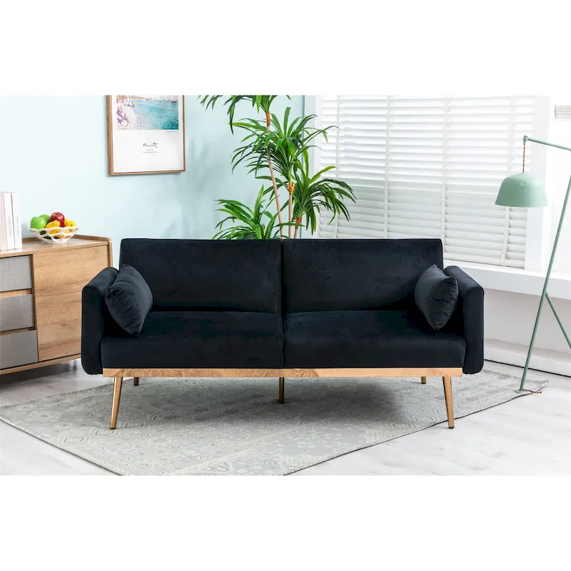 Velvet Upholstered Convertible Loveseats Sleeper Sofa