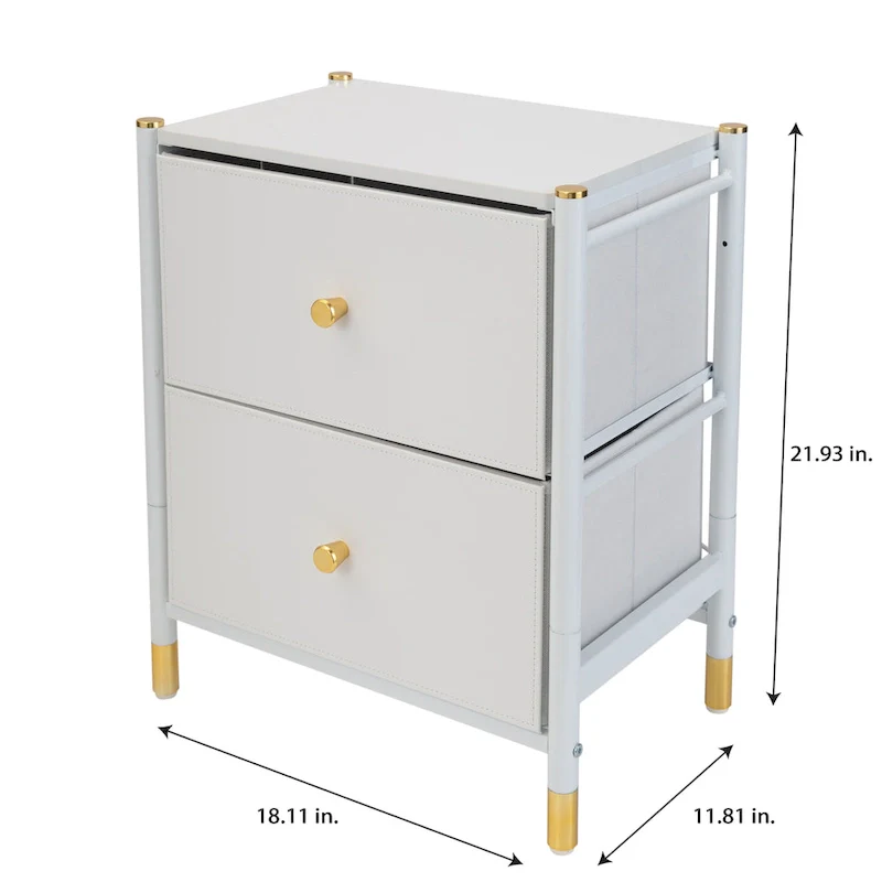 Simplify 2 Drawer Luxury Nightstand
