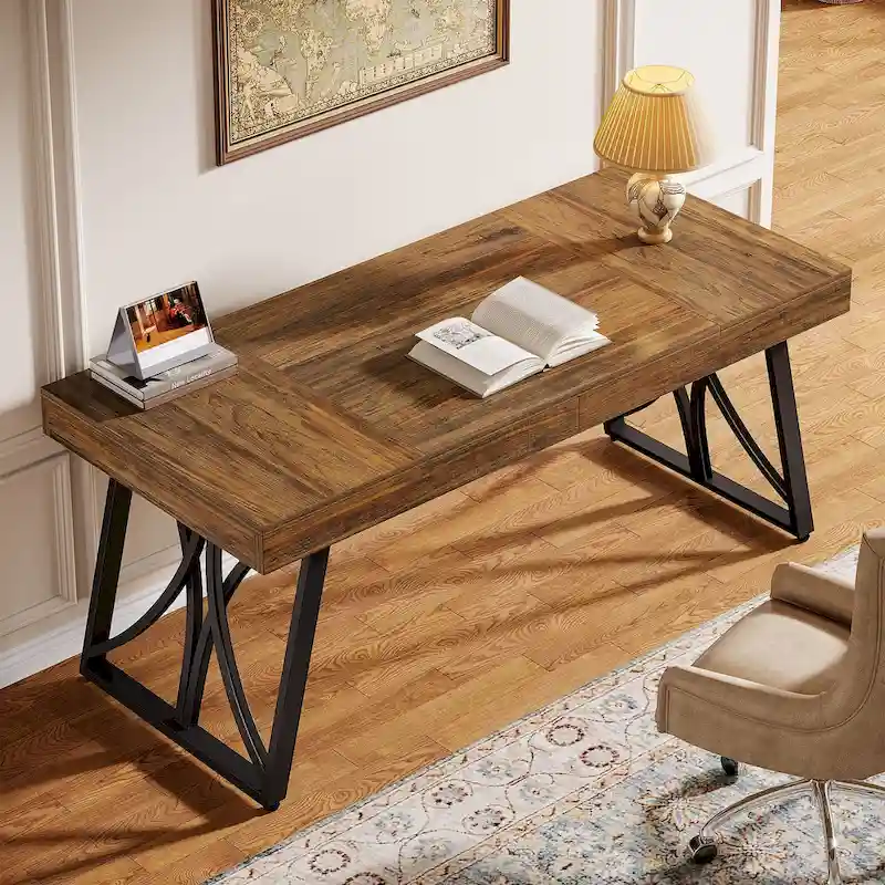 63-Inch Executive Desk, Industrial Large Computer Desk