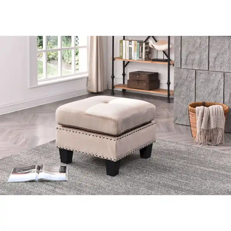 Copper Grove Meharrize Tufted Velvet Ottoman