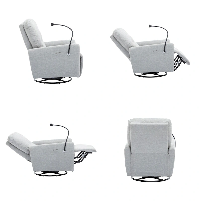 270 Degree Swivel Electric Recliner with a Phone Holder