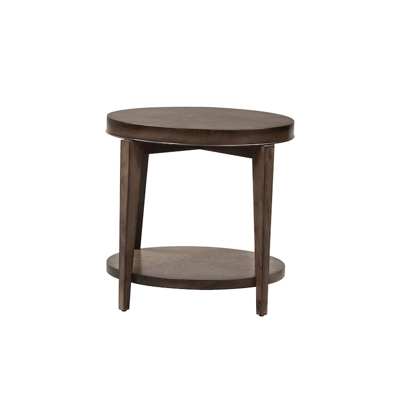 Penton Espresso Stone Round End Table