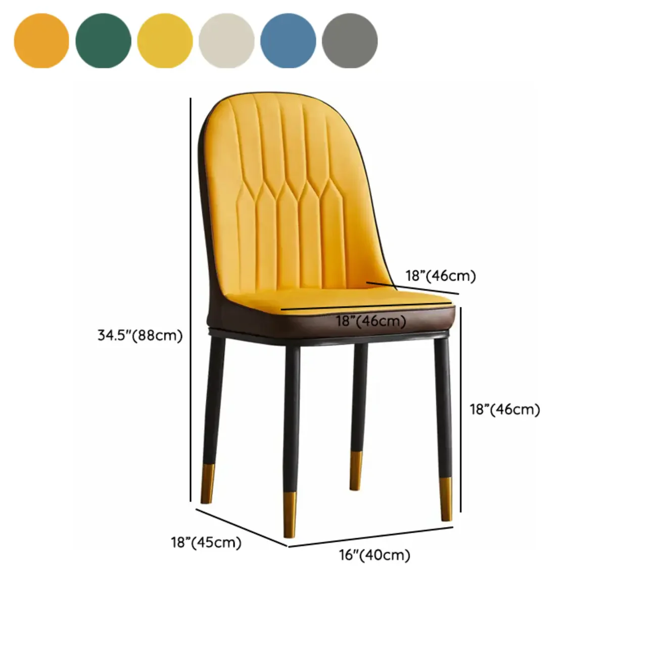 Modern Leather Upholstered Dining Chair with High Back