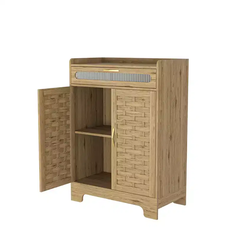 Modern Farmhouse 2-Doors 41.34 H Storage Buffet Sideboard with Drawer and Adjustable Shelf