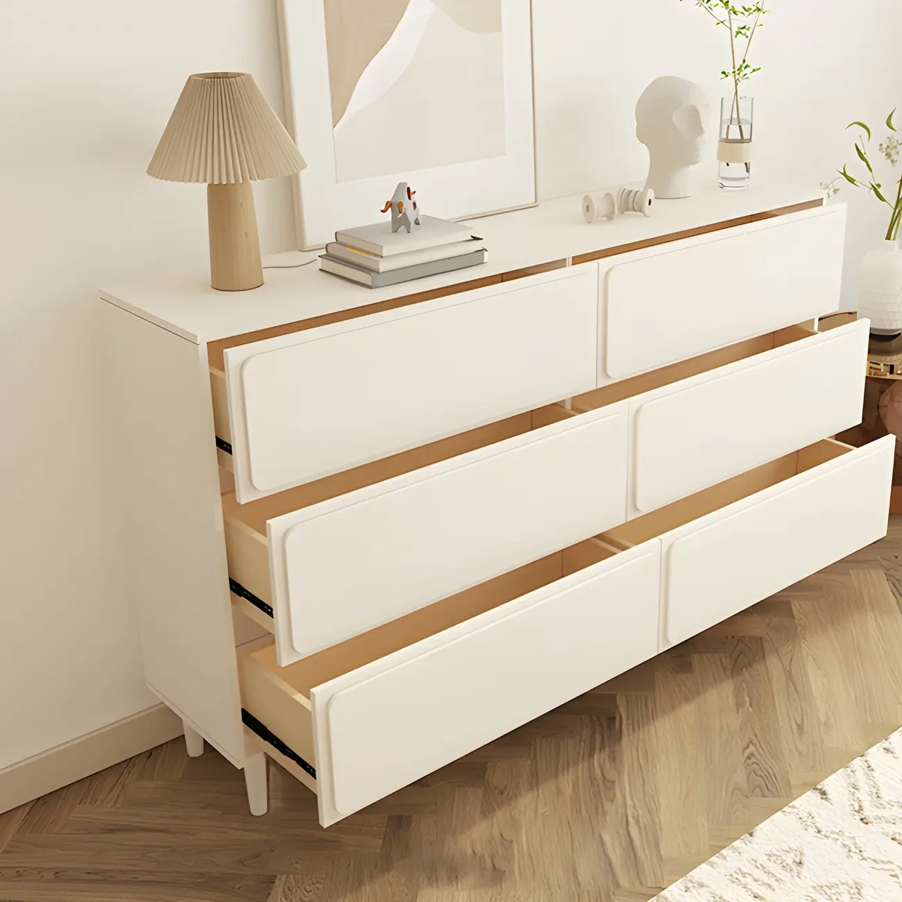 Modern White Wood Dressers & Chests with Soft Close Drawers