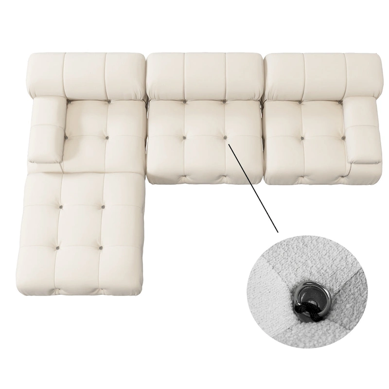 Modern Velvet Upholstered Large Modular Sectional Sofa