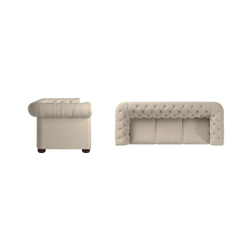 Gdansk Tufted Scroll Arm Chesterfield Sofa