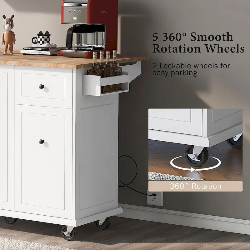 54 Kitchen Island Cart with Wheels