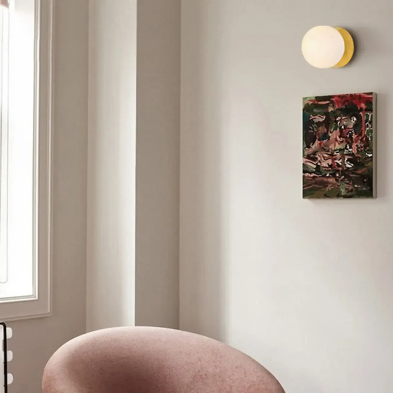 Modern Frosted Glass White Globe Round Wall Sconce
