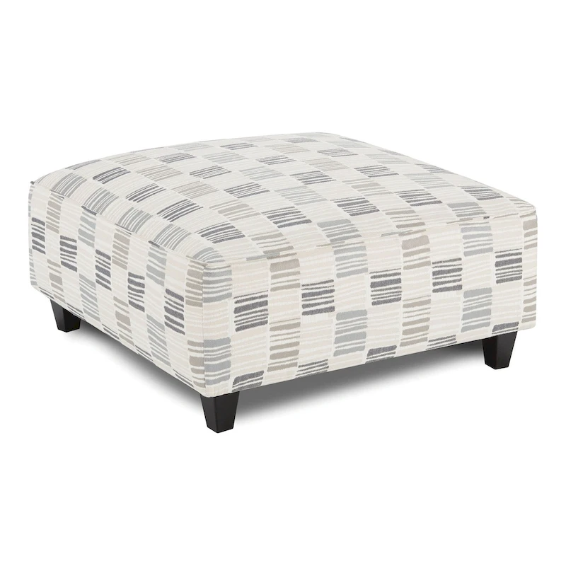 Eldan Transitional Grey Chenille Padded Cocktail Ottoman by Furniture of America