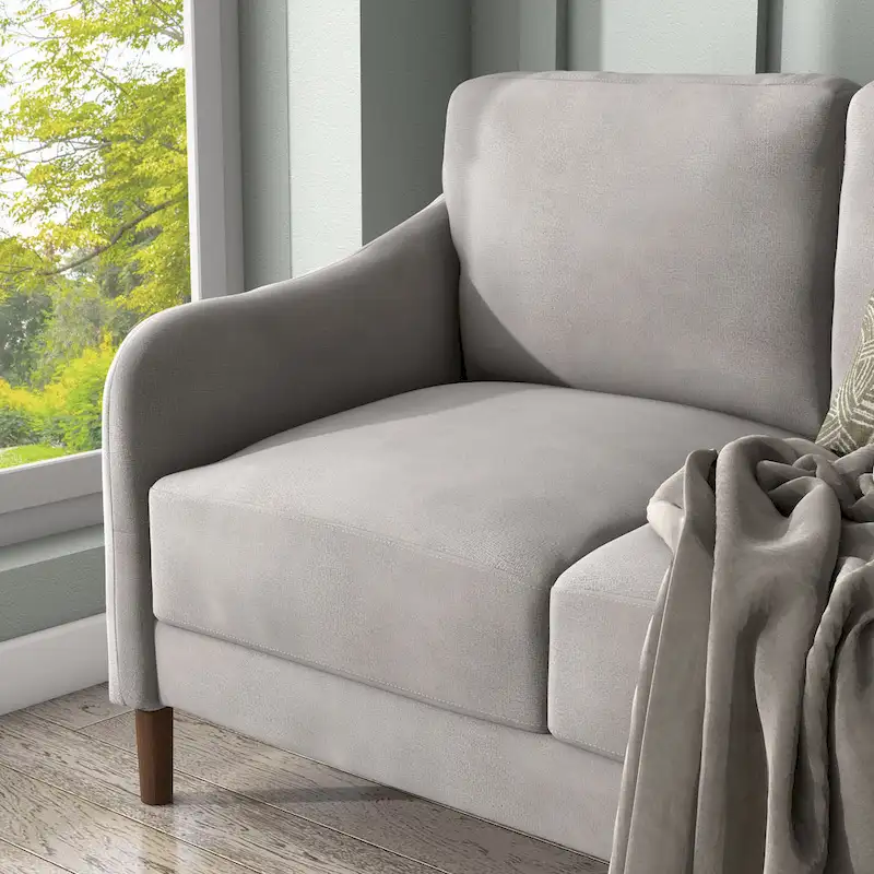 DH BASIC Modern 52-inch Velvet Upholstered Loveseat with Cushions