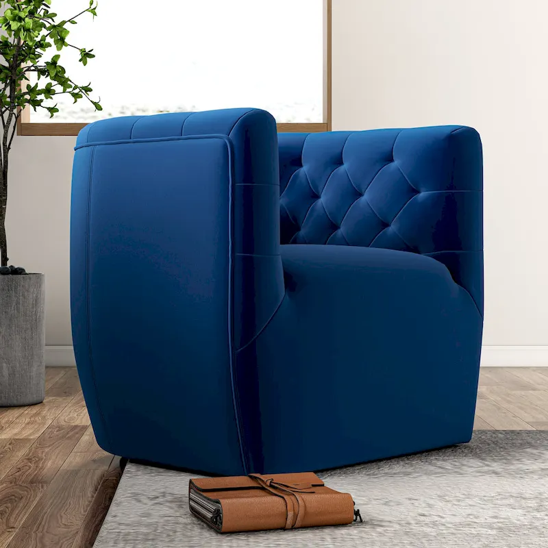 Mid-Century Modern Furniture Comfy Velvet Swivel Accent Chair
