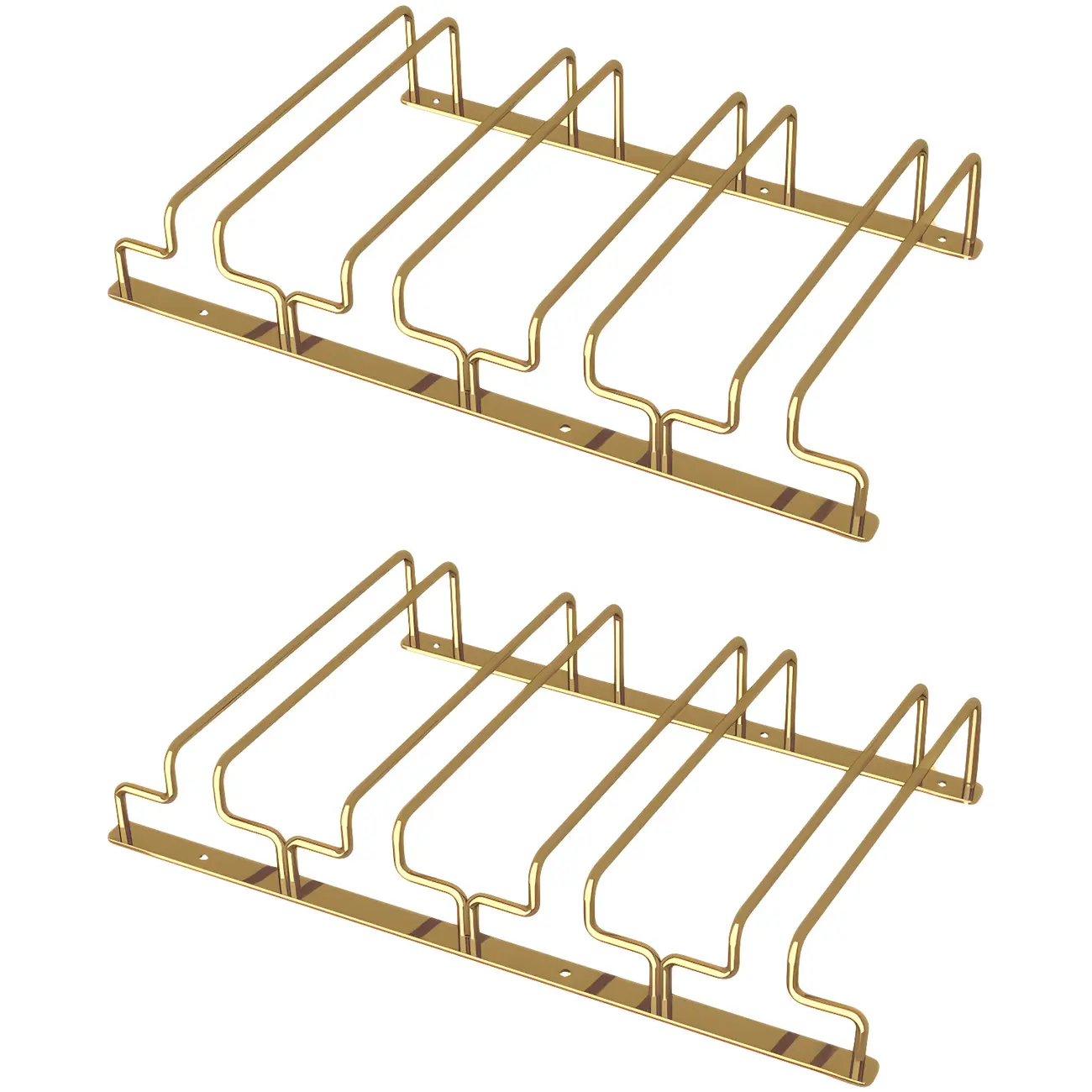 Gold Rectangular Hanging Metal Wine Glass Rack