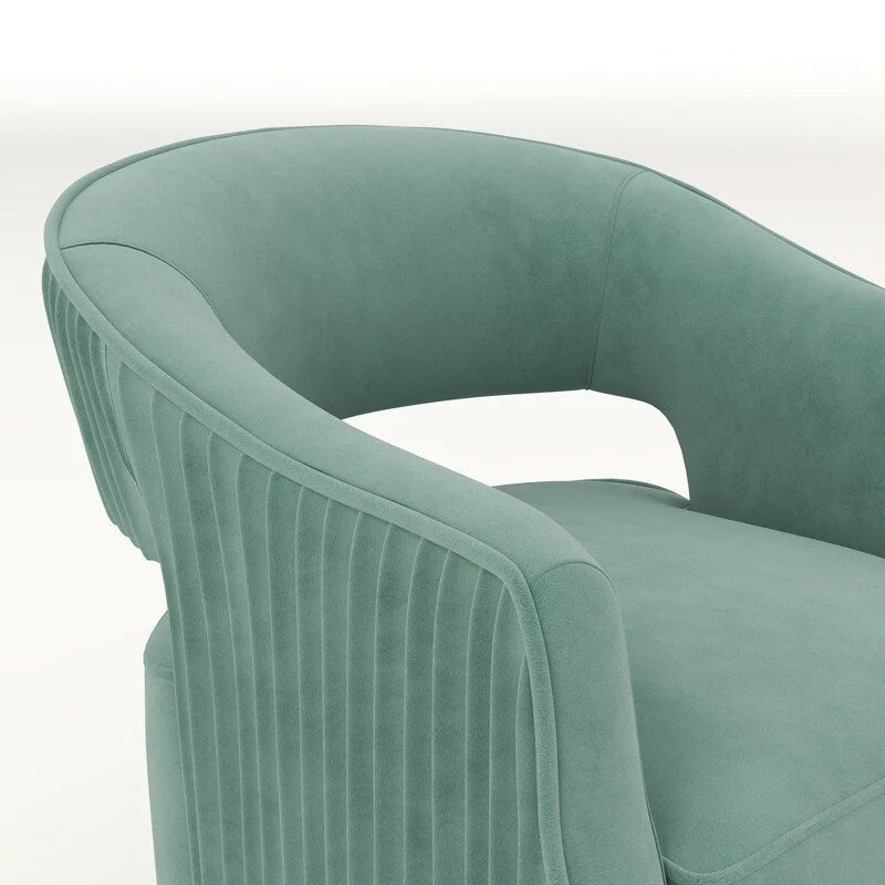 SEYNAR Modern Glam Velvet 360 Degree Swivel Open-Back Accent Armchair Set of 2