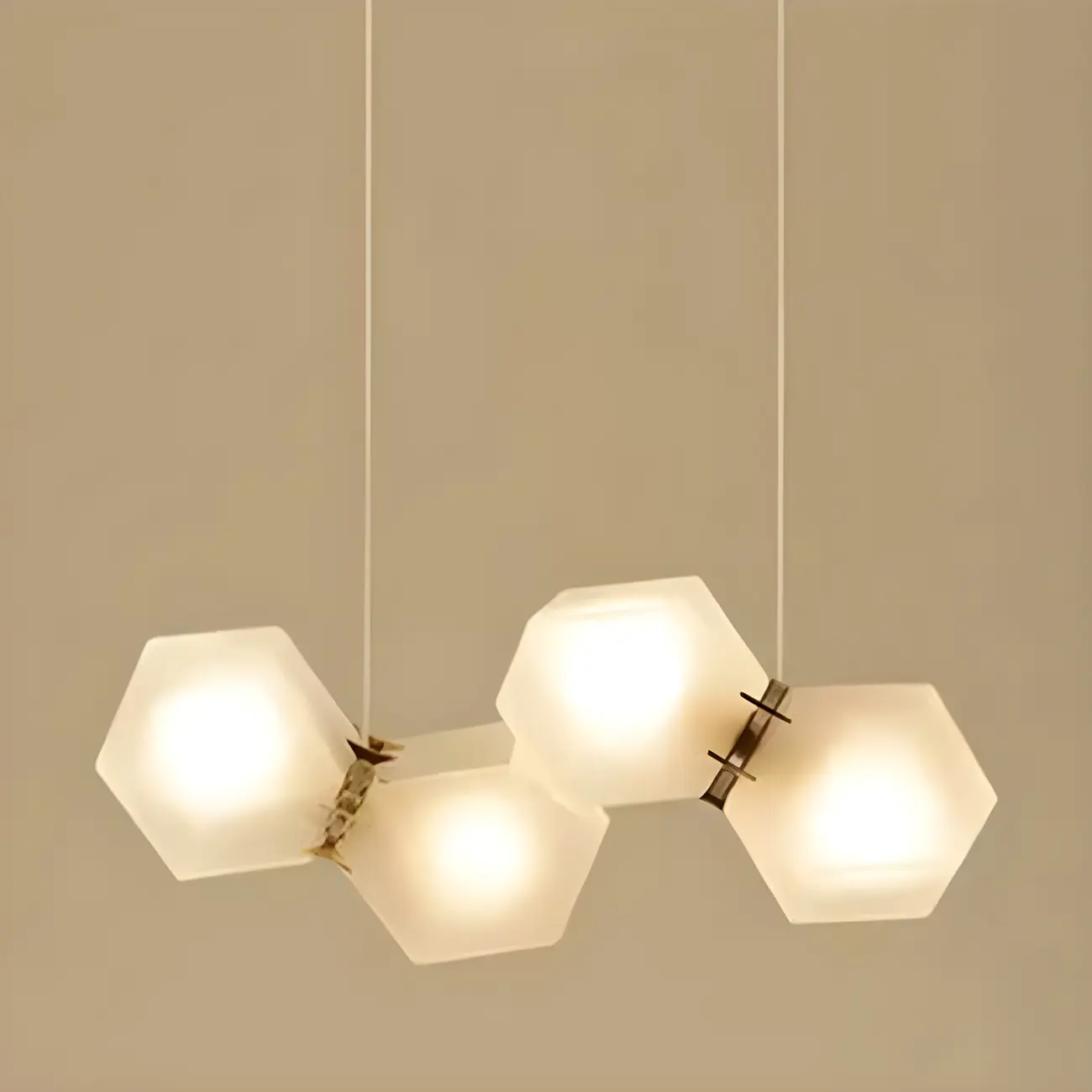 Simple Modern Glass Hexagonal Island Pendant Light