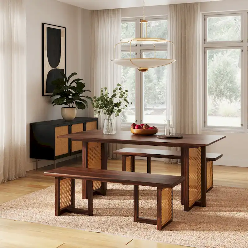 Havenwood Rectangular Dining Table with Cane Base