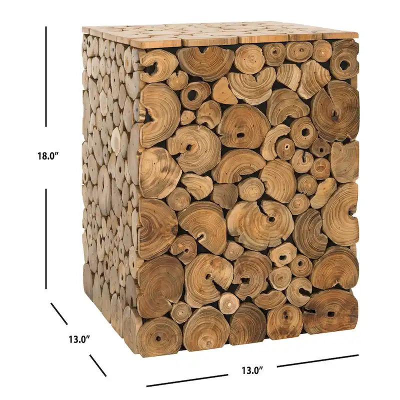 SAFAVIEH Iida Bali Black Stool - Natural - 13  x 13  x 18  - 13Wx13Dx18H