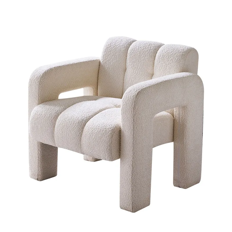 31.10  Wide Boucle Upholstered Accent Chair