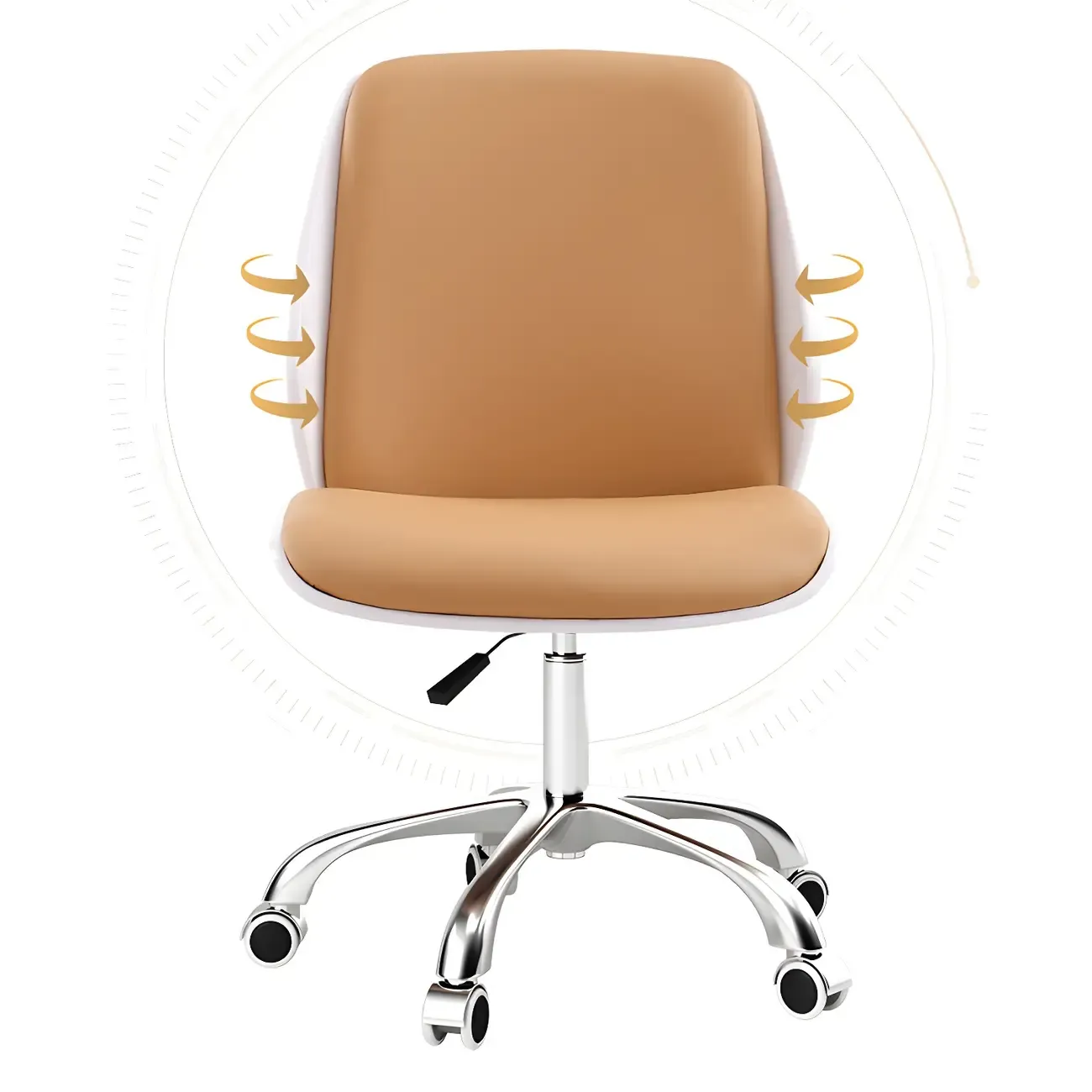 Modern Leather Upholstered Swivel Office Chair