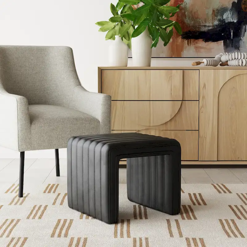 HomePop Modern Channel Ottoman