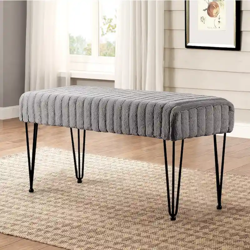 Serenta SuperMink Fauxfur Ottoman Bench