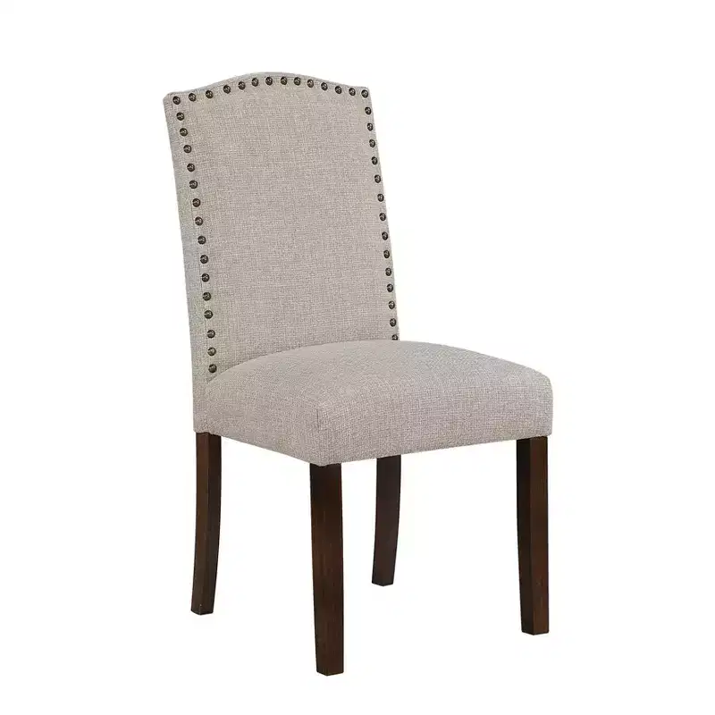 Gray / Taupe Modern Classic Armless Dining Chair, High Back, Set of 2