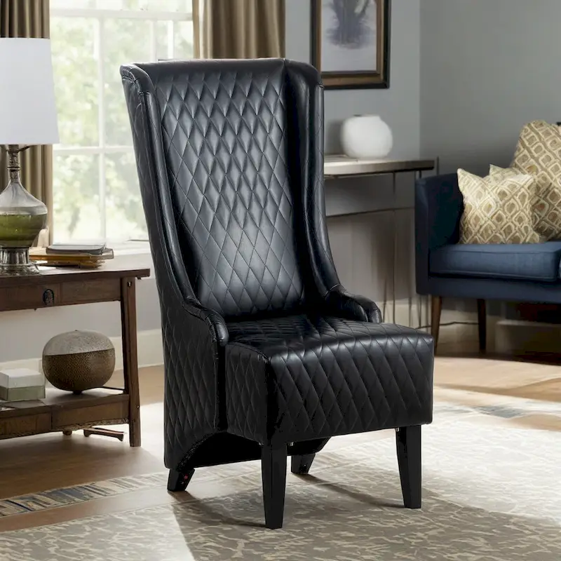 Christopher Knight Home - Evelyn High-Back Velvet Wingback Chair with Wooden Legs