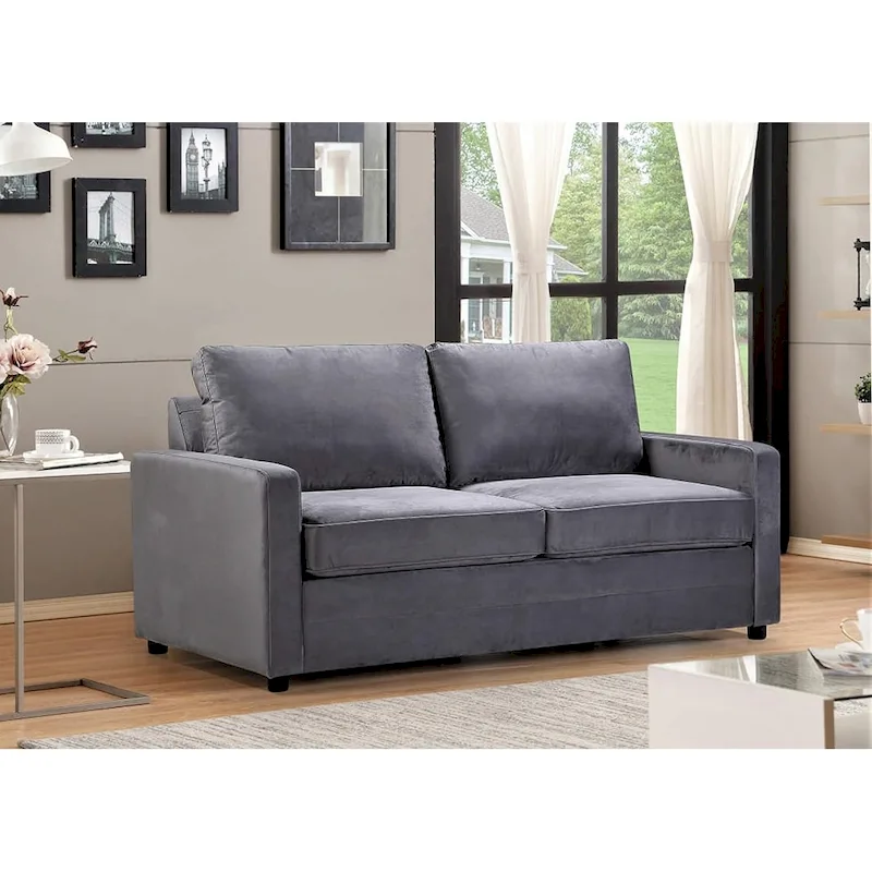 Knightsville Velvet 70 inch Square Arms Sofa Bed