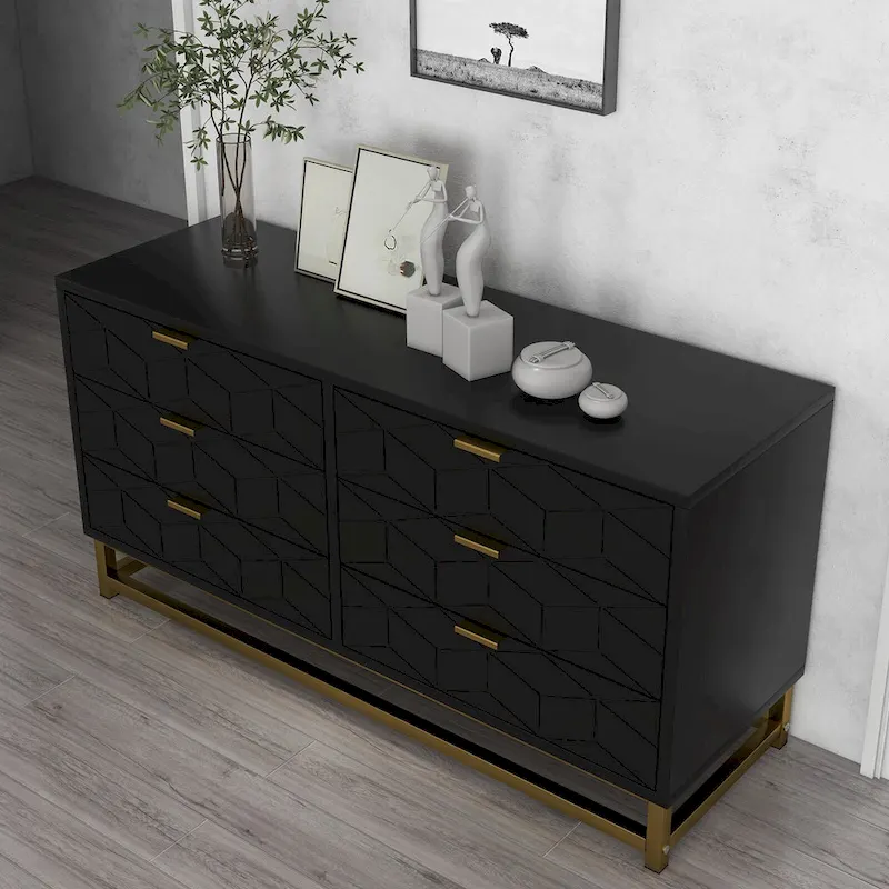 6 Drawer Dresser, with Metal Legs