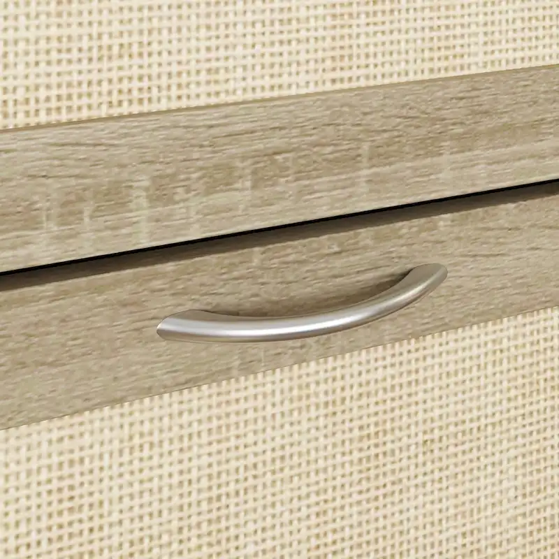 Rattan Narrow Shoe Cabinet with 3 FILP Drawers,Shoe Storage Organizer