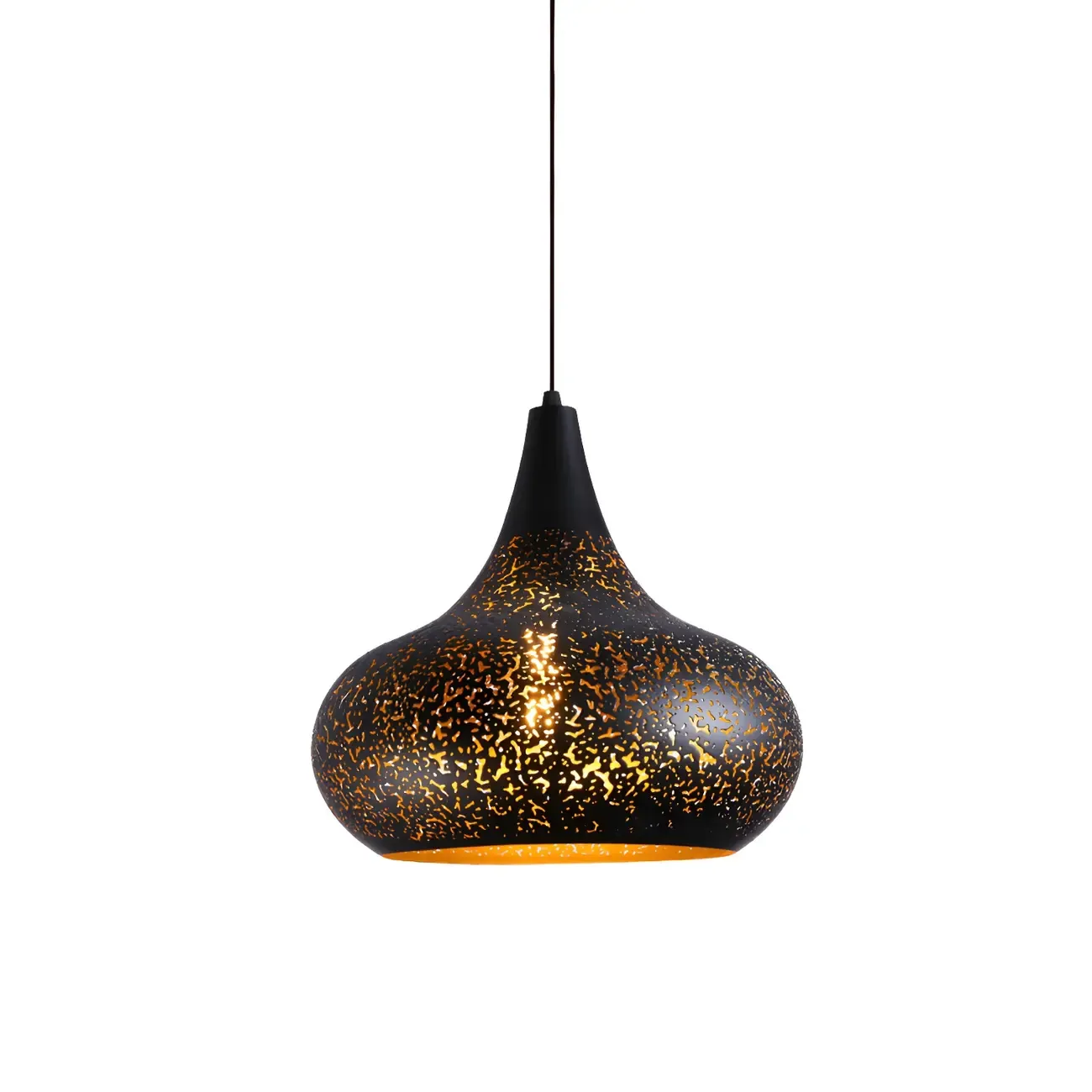 Modern Metal Black Dome Pendant Light Kitchen Island