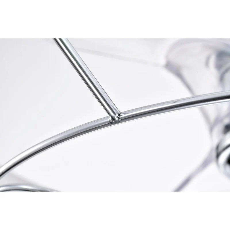 Dhooma 25 Inch Chrome Finished Modern LED Ceiling Fandelier with Remote - N/A