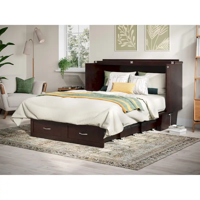Queen Murphy Bed Chest with Mattress