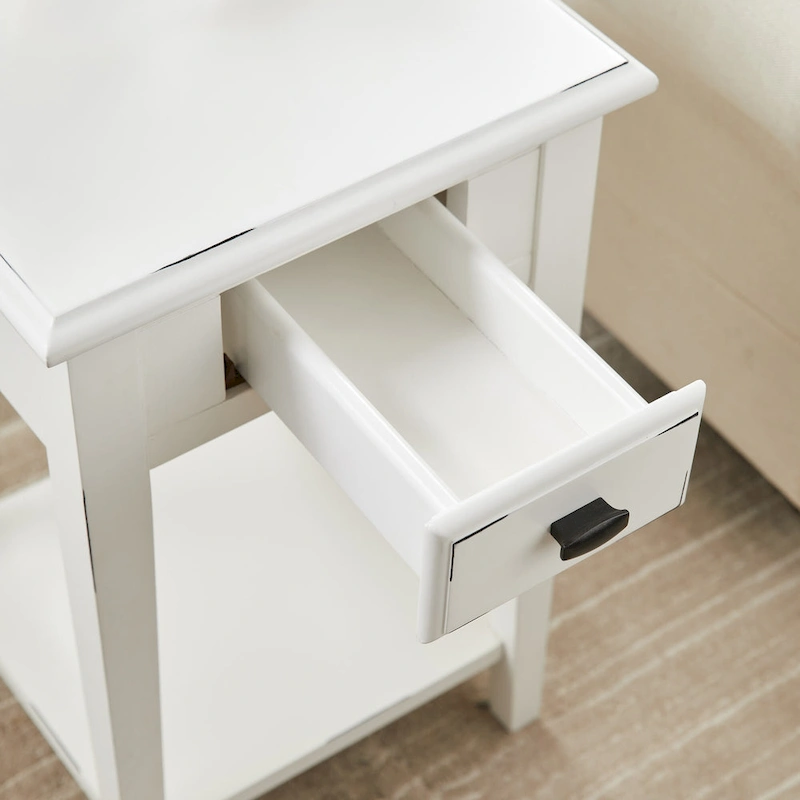 Leick Home One Drawer Square Side Table with Shelf