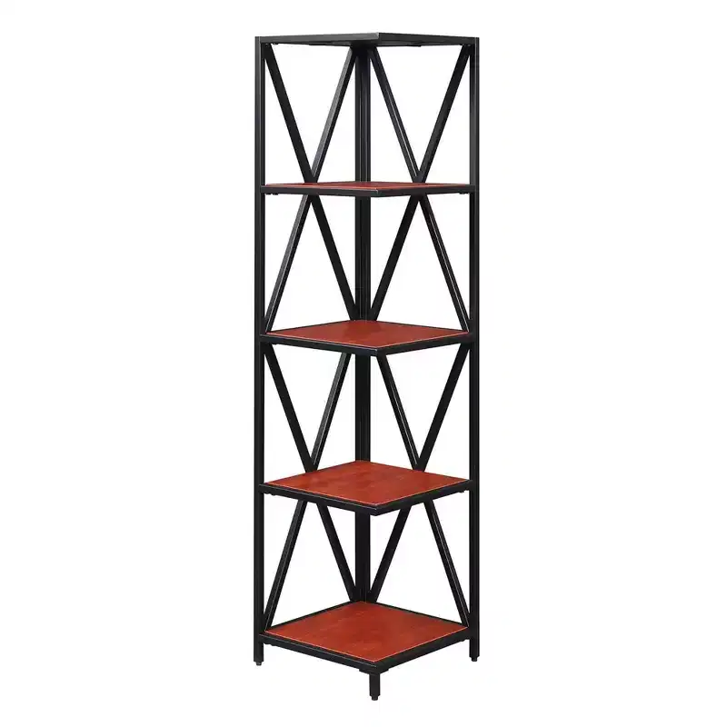 Tucson Metal 5 Tier Corner Bookcase - Johar Furniture