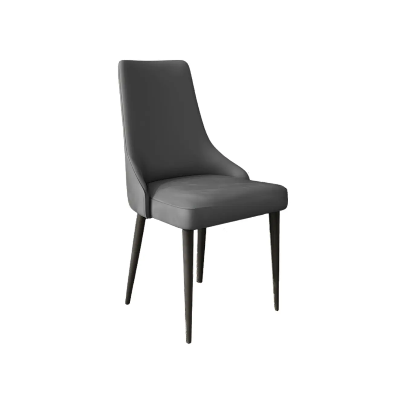 Modern Armless Faux Leather Upholstered High Back Dining Chair