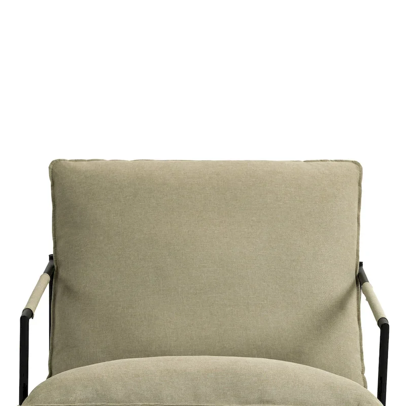 Metal Framed Accent Chair Sling Armchair with Bag Cushion