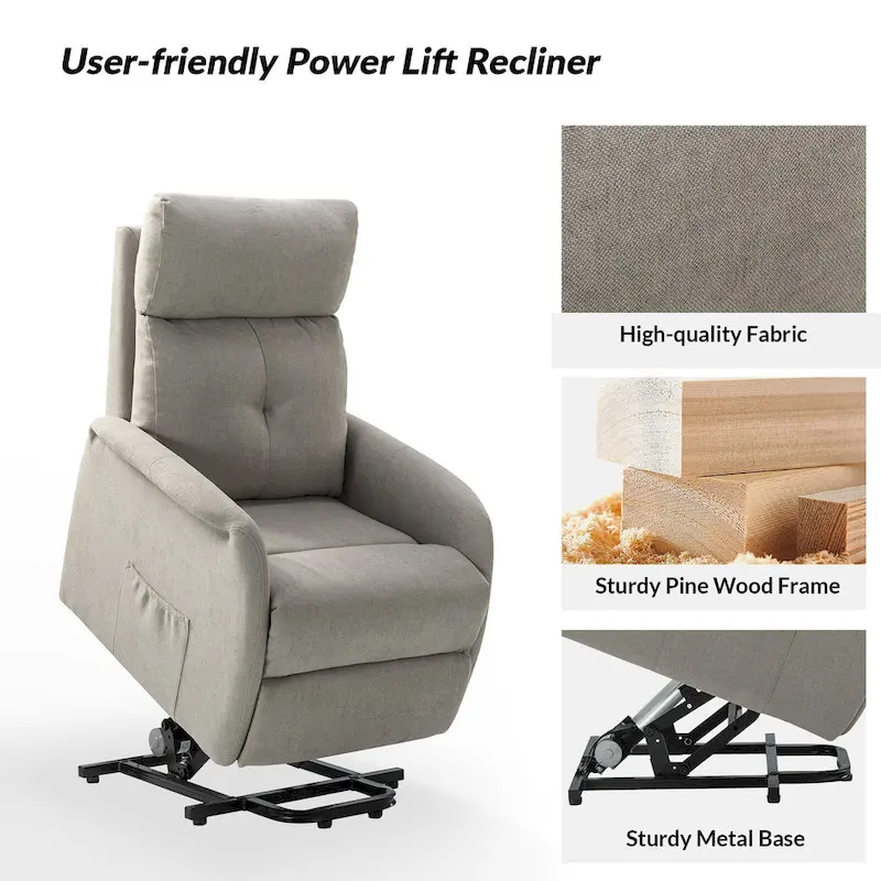 Elisa Power Remote Lift Assist Recliner Set Of 2 with Metal Base
