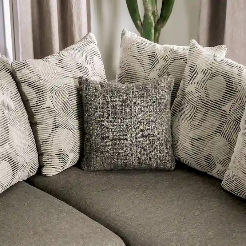 Stym Transitional Light Grey Chenille U-Shaped Sectional by Furniture of America