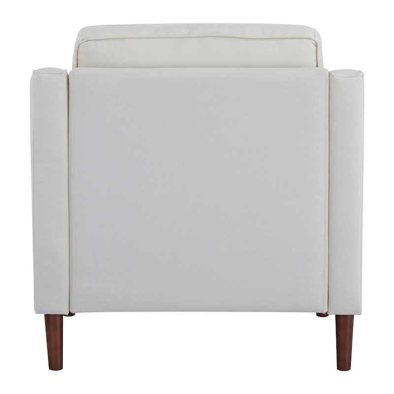 Sedona Modern Accent Chair, Faux Linen / Vegan Leather Armchair