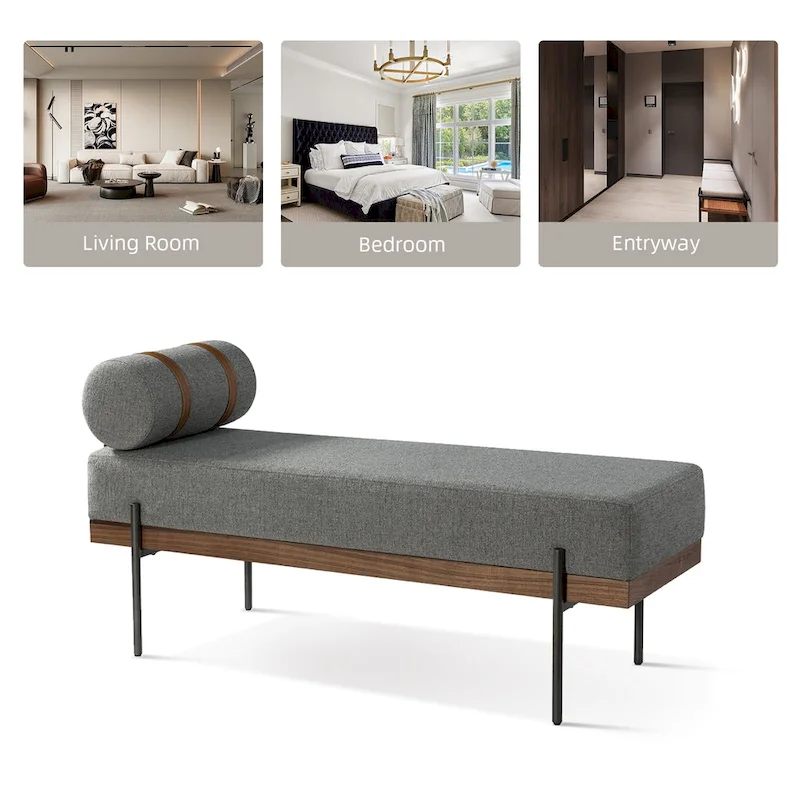 Damacio Entryway Bench with Removable Pillow