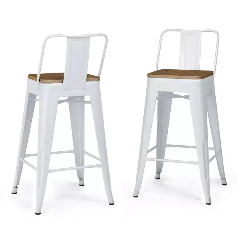 Set of 4 24 Josephine Metal/Wood Counter Height Barstools - WyndenHall