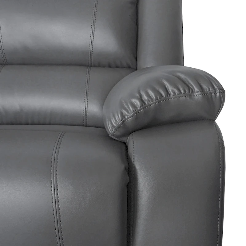 2-Piece Classic Faux Leather Manual Reclining Living Room Sofa Set with Console and Cup Holders