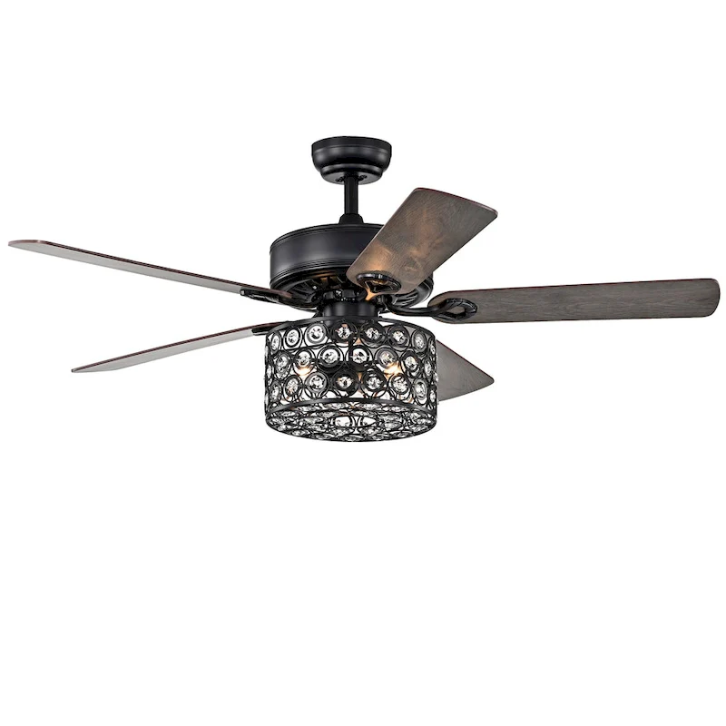 Annacaey Matte Black 52 inch 5 Blade Ceiling Fan